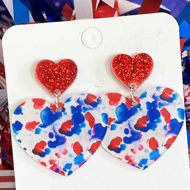 Wholesale Independence Day Flowers Cool Summer Acrylic Light Earrings Bohemia